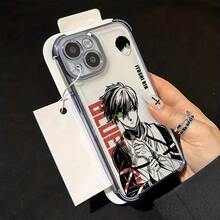 Funda de Teléfono Anime B-Azul de Moda, Compatible con los Modelos  17, 16E, 16, 15, 14, 13, 12, 11 Mini, Pro, Max, Air, X, XR, XSMAX y XS, 8 y 7 Plus, Presenta un Diseño de Parte Trasera Suave y Transparente, Proporciona Protección Antigolpes. - Colores mezclados - Ver 2