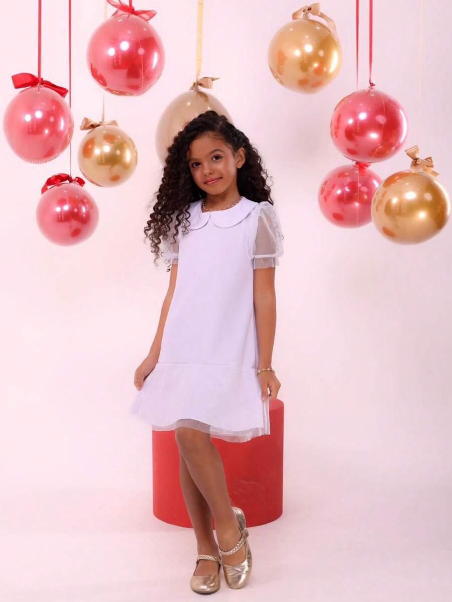 Girls' Blogger-Style Fashionista Dress - Blanco - Ver 1