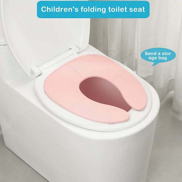 Foldable Travel Seat Cushion With Anti-Slip Suction Cup, Baby Travel Potty Seat, Folding Portable Toilet Seat Pad For Home & Hotel Use