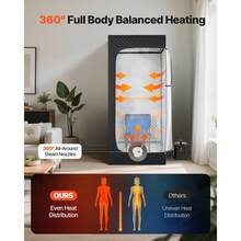 Upgraded Portable Steam Sauna For Home, 1 Person Full Body Home Spa Tent With Steamer & 1 Foldable Chairs & Remote & Essential Oil Box,Heavy-Duty Stainless Steel Frame Sauna Box, (Black) - Full-size 1-person Unit 1200W - View 2