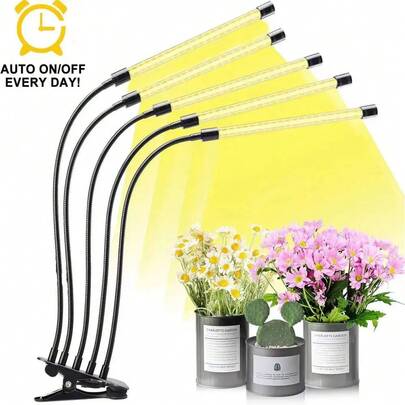 Full Spectrum Led Clip Plant Light With Usb, Timing And Dimming Function, Suitable For Green Plants