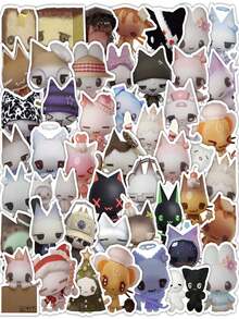 60PCS/PACK Cute Kawaii Cartoon Animal Stickers Pack - Adorable Character Decals For Phone Metal Stickers, School Pencil Case Decoration, DIY Journal & Craft Supplies Scrapbook Supplies Scrapbook Stationery - Multicolor - View 1
