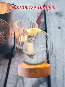 1 Pc,Personalized LED Crystal Ball Night Light - Custom Photo Lamp For Home & Office Decor | Ideal Gift For Couples, Parents, And Loved Ones On Special Occasions,Custom Photo Crystal Ball, Custom Photo Night Light - Multicolor - View 13