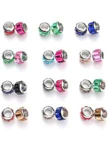 20pcs Colorful Crystal Hair Beads, Suitable For Girl And Girls To Braid Hair, Multicolor Hair Beads Hair Rings Bracelets Accessories, Suitable For Children, Girls And Girl, Hair Decorations For Braiding