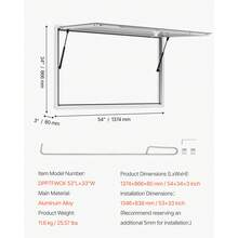 Concession Window 53x33 In, Aluminum Alloy Frame Service Window For Food Truck, Up To 85 Degrees Stand Serving Window With Awning Door And Drag Hook, Rainwater Resistant For Concession Trailers - 53x33 In - View 7