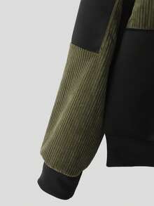 INCERUN Mens Zipper Long Sleeve Colorblock Corduroy Spring/Fall Casual Basic Jacket Coat - màu xanh lá - Xem 8