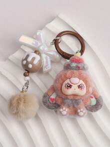 1pc Cute Cartoon Dessert Keychain Bag Charm, Adorable Gift Idea, Suitable For Students And Daily Use