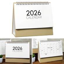 创意2026年桌面日历 简约线圈日历 家用装饰月历 计划本 办公文具 - 彩色 - 查看 1