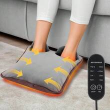 Hailicare Electric Foot Heating Pad Soft Plush Foot Warmer Heater Household Foot Warming Mat With 4 Heat Levels & 4 Timers Fast Heating Ideal For Bed Office Under Desk Heating Pad - 灰色 - 查看 2