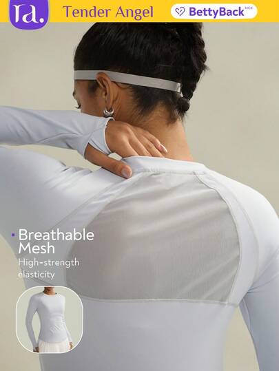  Tender Angel Women's Outdoor Yoga Long Sleeve Mesh Long Sleeve, Essential For Sports