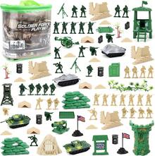 Basic Toy Set 100 Pieces Includes Figures - Green - View 1