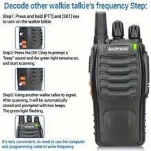 2pcs BF 888S Amateur Radio Handheld Two Way Radio, UHF Portable Walkie Talkies, 3, 7V For Adults, Hiking Biking Camping - màu đen - Xem 9