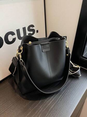 女士大容量手提包，新款纯色高端休闲通勤斜挎单肩包