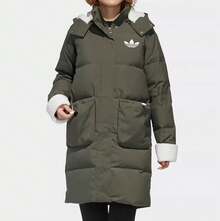 Adidas Chaqueta acolchada de plumón casual para mujer, nueva llegada para el invierno - Verde Oliva - Ver 1