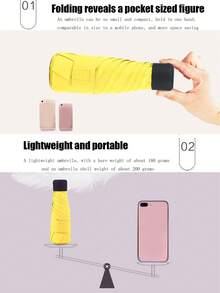 Pocket Umbrella Folding Umbrella, Portable Five Fold Umbrella Travel Dual-Use Umbrella Accessory, Suitable For Rainy Season, Multiple Colors - Multicolor - View 6