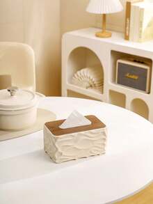 1个波浪形木质纸巾盒套，加厚防水PP材质，适用于客厅、餐厅、浴室、卧室、办公室、酒店等场所，日常使用，亦可作为礼品、国庆节或圣诞节礼物。 - 彩色 - 查看 15