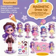 Set Stiker Magnetik Tanpa Suara untuk Kostum Putri, Karakter Kartun Lucu, Magnet Kulkas DIY yang Dapat Digunakan Kembali untuk Hadiah Natal, Halloween, Tahun Baru, Ulang Tahun Anak Perempuan, Tersedia Berbagai Tema, Cocok untuk Anak Usia 3+ Tahun - MultiWarna - View 10