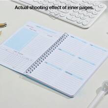 1 Stück undatierter Planer Notizbuch, 54 Seiten Wochen-/Tagesplaner, Zeitmanagement Datingplaner, wasserfester Einband zum reibungslosen Schreiben, Planer für das neue Jahr 2026, Weihnachtsgeschenk für Freunde und Familie - mehrfarbig - Übersicht 8