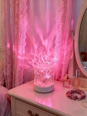 1 PC RGB Room Ceiling Decoration Night Light Multifunctional Water Ripple Projection Light Ocean Waves Rotating Atmosphere Light With Remote Control, Using Colorful LED Projection To Create A Magical Atmosphere, Suitable For Living Room, Bedroom