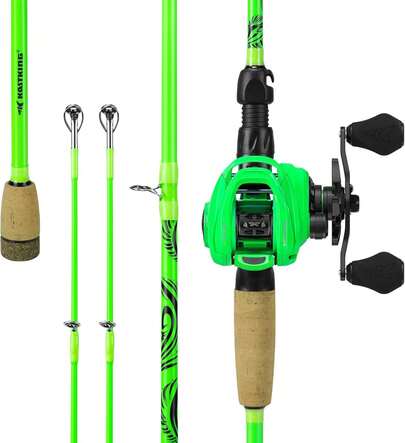Double-Headed Fishing Rod And Reel Combo, Double-Headed Section Suitable Different Strengths, IM6 Graphite 2-Piece Blank, Technology, Rubber Cork Handle, Integrated Hook Keeper, 8 Models