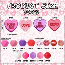 Bộ 25/63/70 hạt silicon hình trái tim ngày lễ tình nhân - Động vật dễ thương/Hồng/Đỏ/Trái tim - Nhiều màu sắc và họa tiết | Thiết kế vui tươi | Hạt hoàn thiện mịn - Lý tưởng để làm móc khóa, vòng cổ, vòng tay, bút trang trí, đồ trang sức và mặt dây chuyền tự làm - Quà tặng ngày lễ tình nhân - Bộ sưu tập trái tim ngày lễ tình nhân - Xem 21