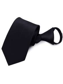 1 pieza Corbata sólida de 8cm para hombres, corbata negra lisa hecha a mano para boda, negocios, padrino