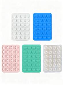 3/5Pcs Multi-Purpose Square Silicone Suction Cup Mobile Phone Holder, 24-Hole Suction Cup With Strong Adhesiveness, 1/10/20/30/40/50/60Pcs,Suitable For Various Scenarios To Prevent Phone Falling, Used For Video, Vibration, And Self-Portrait Phone Accessories