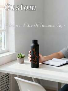 Personalized Insulated Water Bottle, Customizable Name Stainless Steel Insulated Water Bottle, Sports Water Jug, Suitable For School, Travel, Office, Gym, Simple Style, Multi-Functional, Ornamental, Reusable, Exquisite, High-Quality, Adorable, Modern, Custom,Office Decor