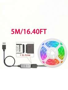 5050RGB Smart LED Strip Light, Available In Length From 1m To 20m, Designed For TV Backlight, USB Powered. With 3-Key Control To Change Color And Adjust Brightness. Ideal For Bedroom, Home, Party Decoration, Creating Halloween And Christmas Atmosphere, Also A Great Gift Choice For Holidays - Multi-color light - View 18