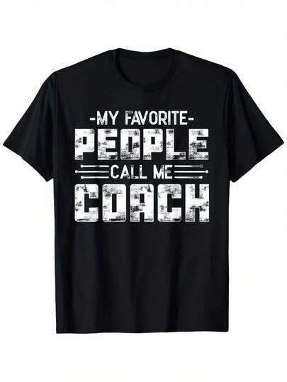 Mi gente favorita me llama Entrenador Camiseta corta para usar todos los días  Ropa de vacaciones  Ropa deportiva  Ropa para hombres Regalo para amigo o familia, Negro, S-XXXL