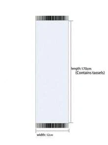 1pc Women's Plaid Fringed Scarf, Faux Cashmere, Warm, Suitable For Autumn And Winter Daily Women's Accessories - 棕色 - 查看 2