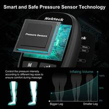 NEKTECK Portable Leg Massager Boots - Rechargeable Air Compression For Leg Comfort, Cordless Relaxation Gift For Parents & Family - 查看 4