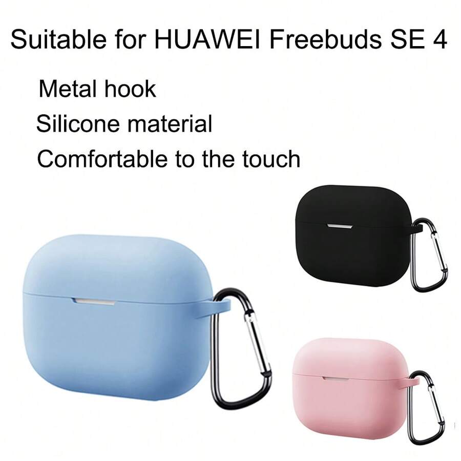 DO AS YOU WISH Locking Soft Silicone Protective Case Compatible With Huawei Freebuds SE 4, Comfortable Grip, Effective Protection, With Carabiner, Multi-Color Skin Covers, Compatible With Freebuds SE 4 Bluetooth Earphones