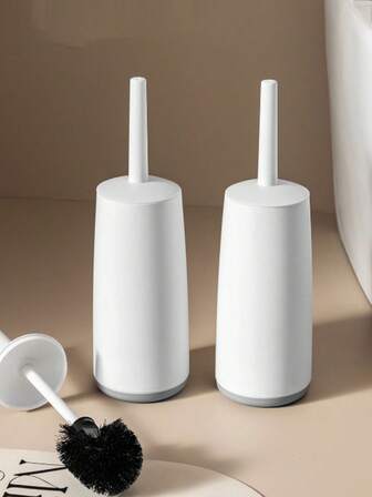 带支架的马桶刷套装，塑料马桶清洁刷，简易浴室刷