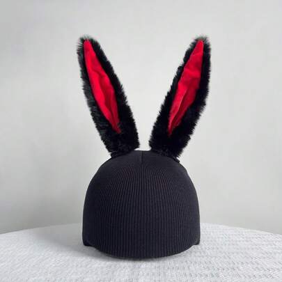 Ski Helmet Cap, Long-Eared Bunny Helmet Cap, Warm Cover, Double Board, Single Board, Bicycle, Paragliding Helmet Cap