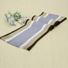 Casual Cashmere Men Striped Scarf Thick Tassel  Winter Long Shawl Soft Neck Warm Neck Wrap New Scarf &Wrap - dark red - 查看 11