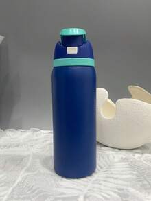 Botella de agua deportiva de acero inoxidable aislada de 32 onzas con pajilla para deportes, viajes y escuela, taza de café reutilizable de metal con aislamiento al vacío de gran capacidad de 32 onzas, vaso de agua portátil de 32 onzas que mantiene las bebidas calientes/frías durante horas, a prueba de sudor, durable, botella de agua deportiva de 32 onzas para actividades al aire libre, campamento, conducción, regalo de cumpleaños, regalo de Navidad para hombres y mujeres amantes del fitness - Azul - Ver 7