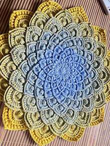 1 Knäul (300g) Spitzengarn - Mehrfarbiger Farbverlauf (Türkis/Navy/Cyan/Grün/Schwarz) zum Häkeln, Weben - Universalgarn für Pullover, Schals, Decken - Verschiedenfarbig - Übersicht 8