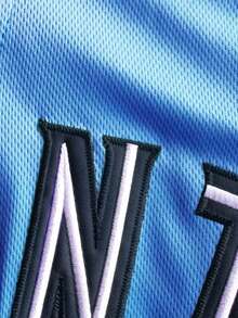 Atonmore 男士经典棒球夹克，蓝色，27码，纽扣刺绣运动服