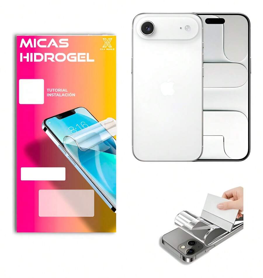 xaa mobile Mica Hidrogel Para iPhone 17 Air Delantera + Trasera Hd - Multicolor - Ver 1