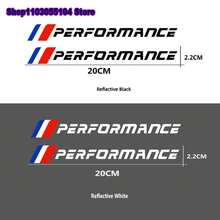 2 piezas de pegatinas para ventanas de coches de alto rendimiento para Peugeot GT Citroen DS Renault RS Megane Clio Zoe Dodge Nissan BMW - BLANCO - Ver 2