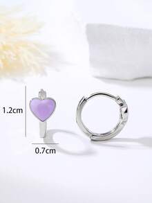 Vintage Colorful Enamel Drip Oil Heart-Shaped Earrings, Romantic Charm Earrings For Women