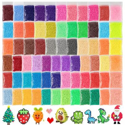 1000颗/2000颗/5000颗拼豆套装，生日、毕业、情人节、圣诞派对生日礼物，多色2.6毫米拼豆补充装