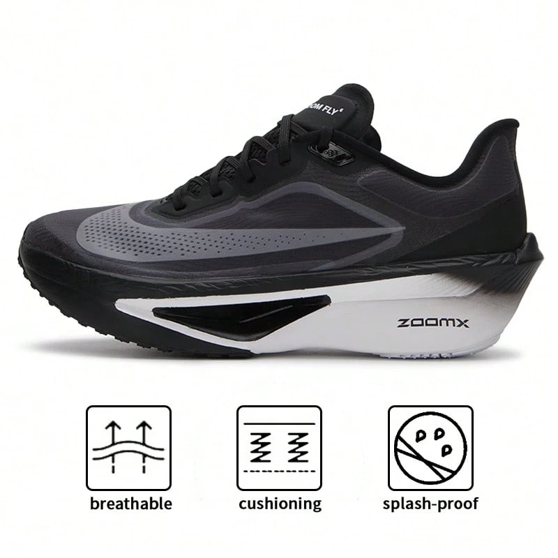 Nike Zapatos casuales ZOOM FLY 6 para hombres, zapatillas deportivas con amortiguación de impactos - Negro/blanco/gris humo - Ver 1