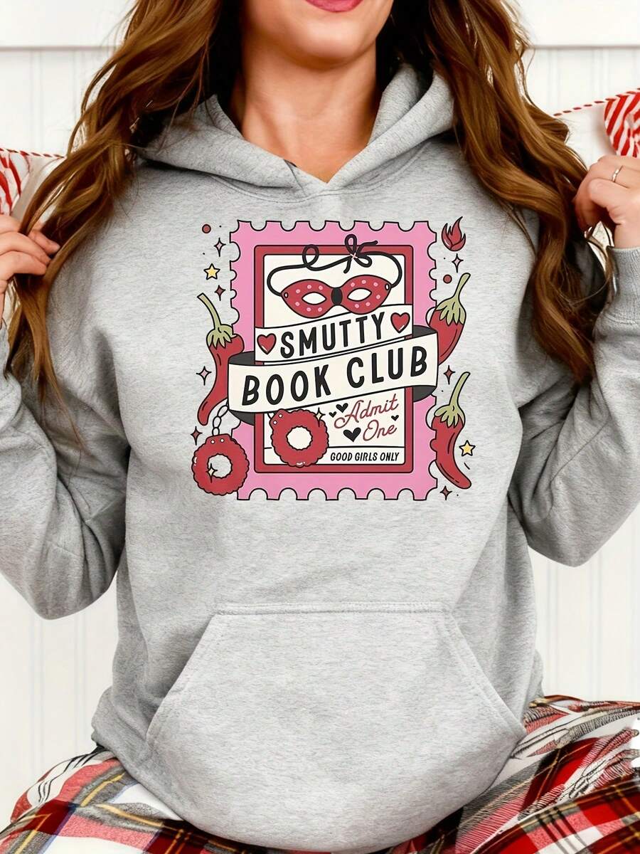 Smutty Book Club Admit One Good Girls Only Hoodie Reading Party Costume Adult Novel Theme Gift For Book Lovers - Màu Xám nhạt - Xem 1