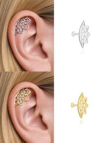 1 đôi bông tai nữ bằng bạc sterling 925 kiểu dáng bất đối xứng, mạ vàng 18K, không gây dị ứng, phong cách tối giản, quà Giáng sinh cho phụ nữ và thanh thiếu niên. - Kiểu 16 - Xem 2