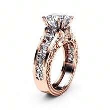 Couple Rings Set, Women's Exquisite Stainless Steel Ring And Men's Simple Fashion Ring, Perfect Gift For Lover's Wedding, Engagement And Anniversary - Men - 查看 2