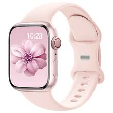 Sport Bands Compatible With Apple Watch Band 38mm 40mm 41mm 42mm 44mm 45mm 49mm 46mm,Silicone Waterproof Strap Compatible With Apple Watch Series 10 9 Ultra 8 7 6 5 4 3 2 1 SE Women Men - Pink - View 10