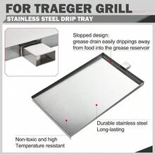 SUB025 Drip Tray Replacement For Traeger Grill Parts TFB29PLB Traeger Tailgater 20 Drip Pan  20 Junior 20 Pellet Grill Grease Tray TFB30KLF BBQ055 Fits Traeger Smoker BBQ Grill Parts In Outdoor Cooking And Grilling Applications Durable Stainless Steel Design With Easy Cleanup And Efficient Grease Containment - 1212長x1912高 - 查看 3