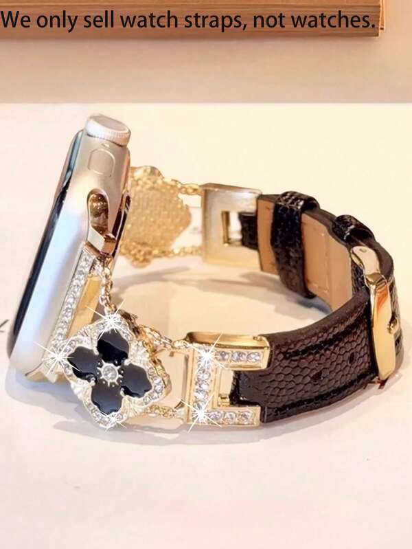 New Plum Blossom Leather Strap Band Compatible With 38/40/41/42/44/45/46/49mm Compatible With Apple Watch Strap Watch Band Ultra/S11/S10/9/8/7/6/5/4/3/2/1,Watches For Women Applewatch Band Women